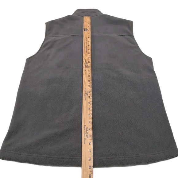 SCOTTeVEST Multi Zipper Pockets Fleece Vest Mens Size L Gray/Green Travel - Picture 14 of 16